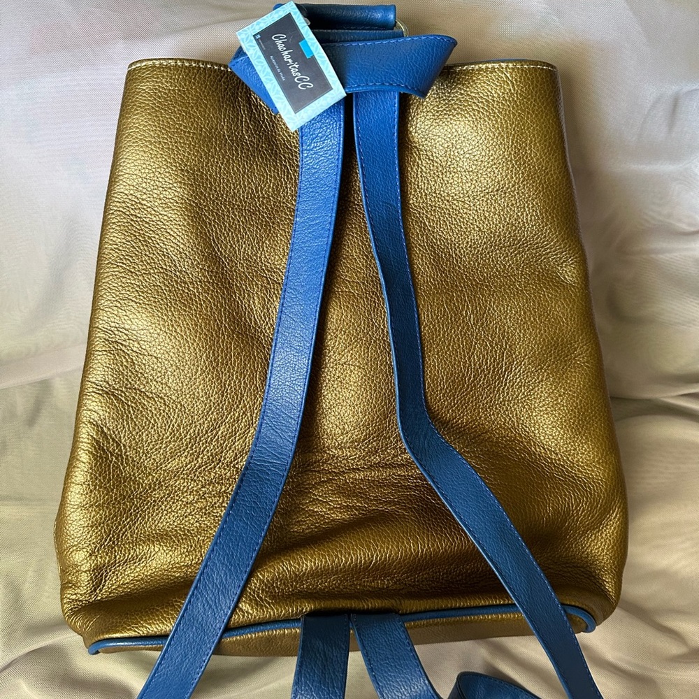 100% Leather back pack with huichol details